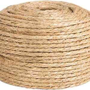 キレイ長持ち キャットツリー用リペアロープ 太さ 6mm・爪研ぎ/爪とぎ用・猫ツリー/キャットウォーク用・麻縄・麻ひも（ブラウン）50m