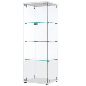 コレクションケース ガラスディスプレイキャビネット フィギュアケース 4段 ホワイト 強化ガラス 全面ガラス サイズ:幅42.5×奥行36.5×高さ120cm  WF320580BAA