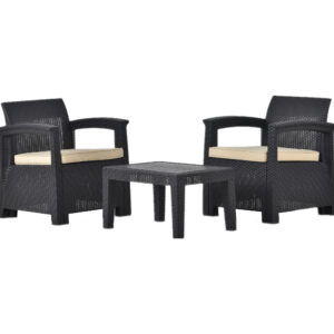 ラタン調 ガーデンファニチャー 3点 ガーデンテーブル ガーデンチェアー ラタン調 テーブル 家具 樹脂 ホテル カフェ ベランダ テラス 屋外家具 高級 ソファ ガーデンソファー ガーデニング 新作自信作【ベージュ】