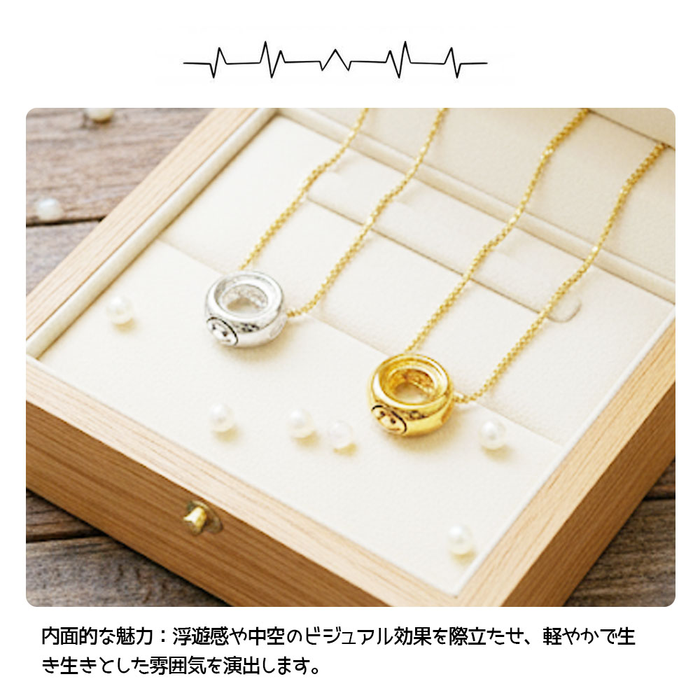 ネックレス 丸いペンダント スマイルペンダント 日常着用 可愛い ユニーク 合わせやすい 通勤 デート シンプル シルバー ゴールド レディース ファッション ギフト プレゼント 504652 - 画像 (3)