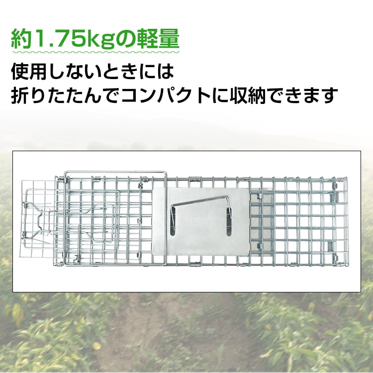 捕獲器 踏み板式 折りたたみ収納 ガード付き 害獣駆除 害獣対策 庭 畑 農業 家庭菜園 pt060-s - 画像 (3)