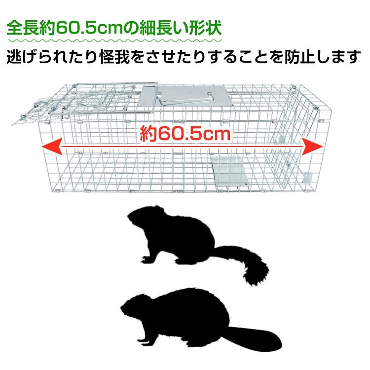 捕獲器 踏み板式 折りたたみ収納 ガード付き 害獣駆除 害獣対策 庭 畑 農業 家庭菜園 pt060-s - 画像 (4)