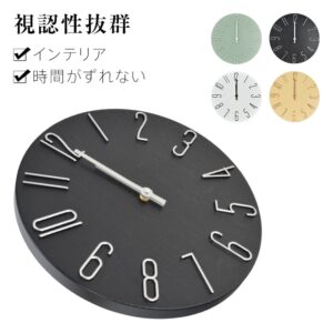 電波時計 壁掛け時計 直径30.5cm 静かな 見やすい 大きな文字盤 視認性抜群 軽量 シンプル おしゃれ 北欧 部屋飾り オフィス 寝室 リビング インテリア 新生活 新築 cc047