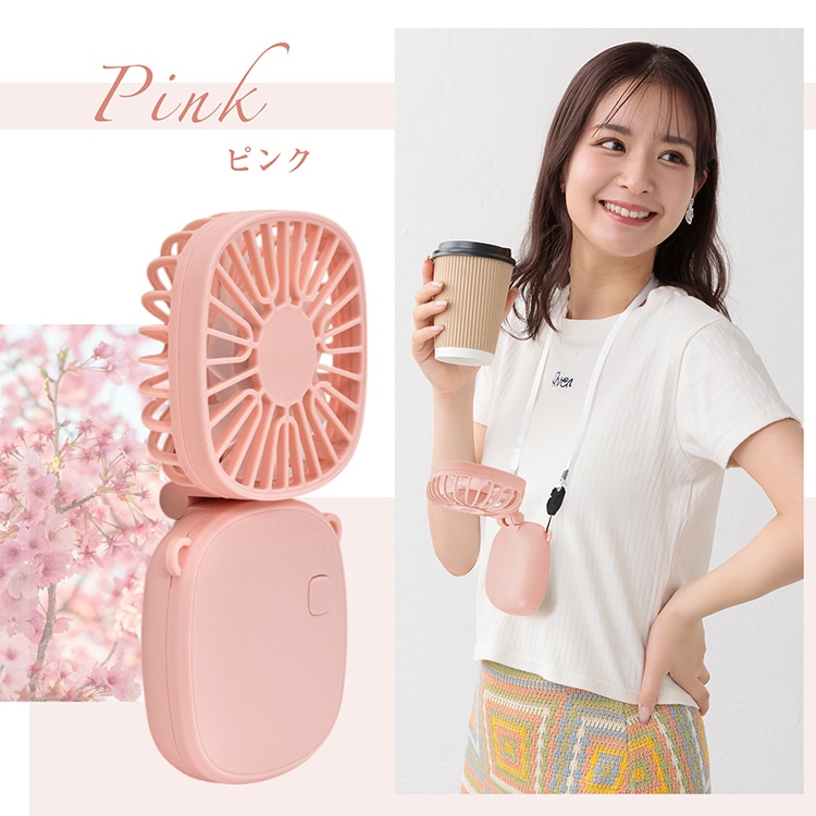 ハンディファン 携帯扇風機 折りたたみ 手持ち 首掛け 卓上 USB充電 風量3段階調整 静音 軽量 ネックストラップ付き かわいい おしゃれ 暑い季節 通勤 通学 オフィス プレゼント ギフト cc018 - 画像 (10)
