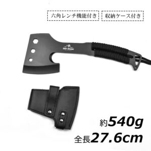 手斧 薪割り 六角レンチ機能 軽量 収納ケース付き 持ち運び 耐久性 園芸用 キャンプ アウトドア 焚き火 BBQ 野外用品   od573
