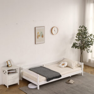 システムベッド ロフトベッド 木製 シングル  ベッド ロータイプ ベッド デスク 本棚 机付き 学習机 コンパクト 本棚付き 木製ベッド 天然木 収納 子供 大人 一人暮らし コンパクト ミドルベッド 分離 分割 分割式    SA315590BAA