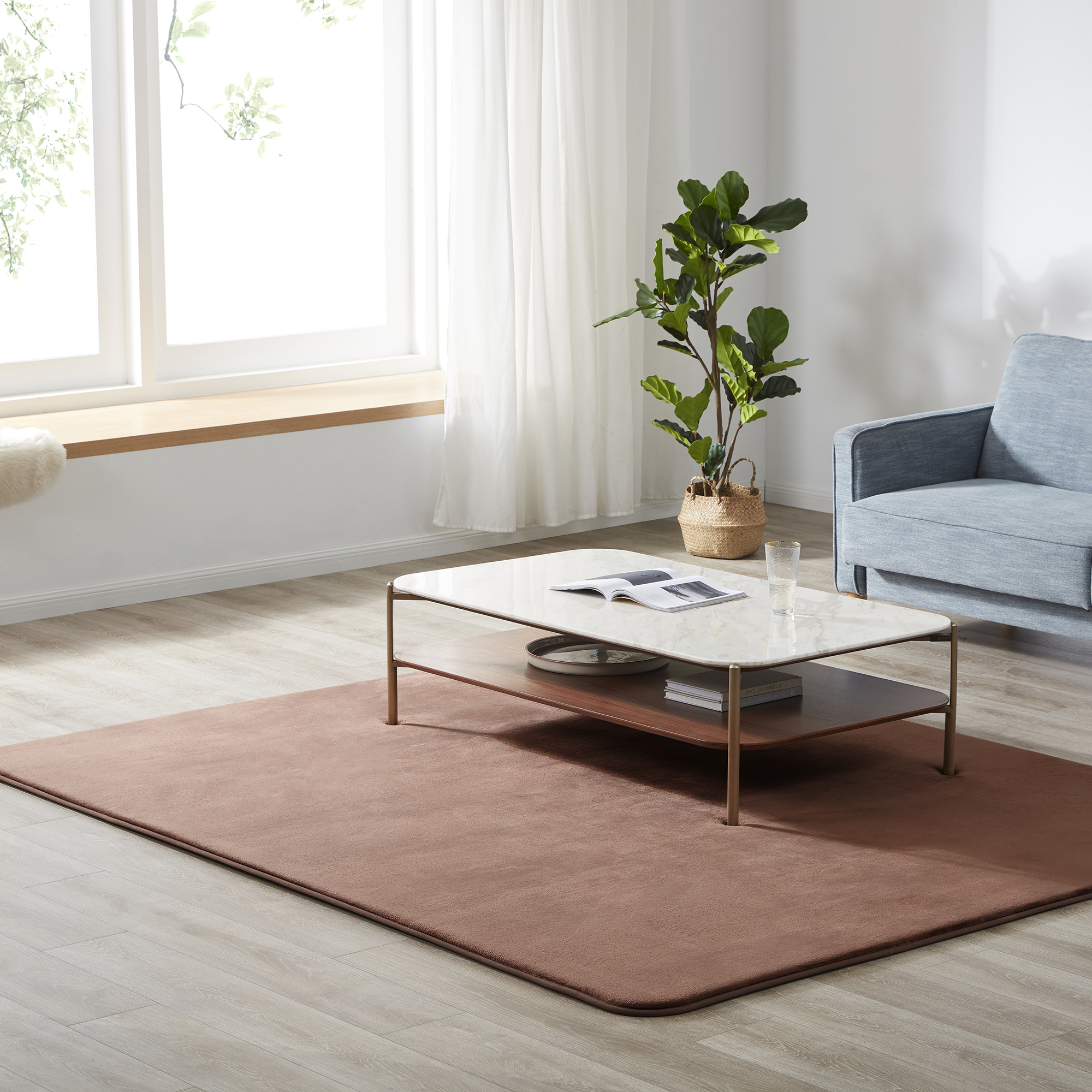 ラグ ラグマット はっ水 極厚20mm 抗菌防臭 200×200cm カーペット 厚手 滑り止め 洗える 角型 撥水 床暖房 ホットカーペット おしゃれ 防カビ TH307842CAA