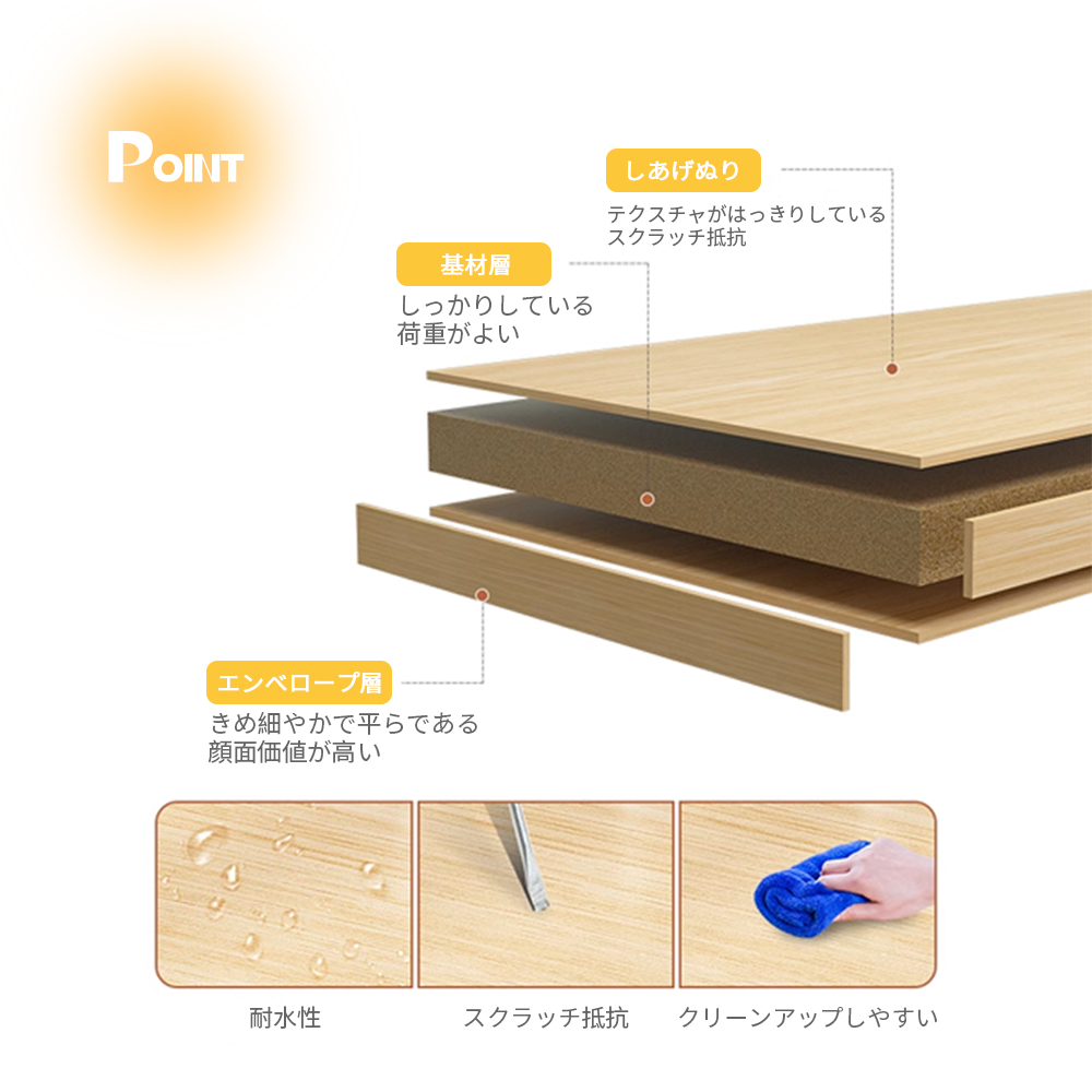 デスク pcデスク コンパクト 省スペース 収納 机 スリム 北欧 パソコンラック PCラック パソコンデスク 一人暮らし 学習デスク おしゃれ C-64 - 画像 (7)