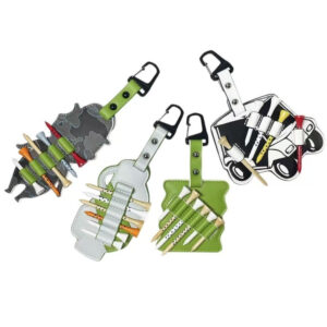 ゴルフティーホルダー 木製ティー対応 高品質 カラビナ&丸リング付き 5本収納 耐久性◎ ラウンド用品 メンズ レディース兼用 WBGYCUI-05