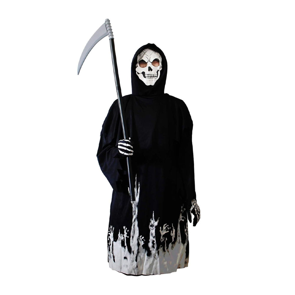 ハロウィンコスチューム 死神 ハロウィン仮装 ホラーコスチューム 蛍光コスチューム 死神衣装 変装用 衣装 死神コス 子供 ハロウィンデコレーション 文化祭 お化け屋敷 W-16 - 画像 (2)