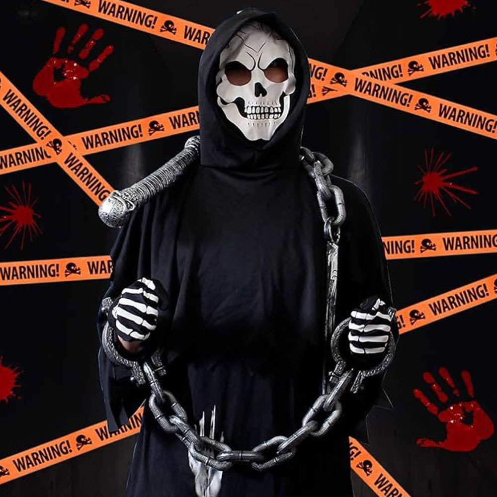 ハロウィンコスチューム 死神 ハロウィン仮装 ホラーコスチューム 蛍光コスチューム 死神衣装 変装用 衣装 死神コス 子供 ハロウィンデコレーション 文化祭 お化け屋敷 W-16 - 画像 (3)