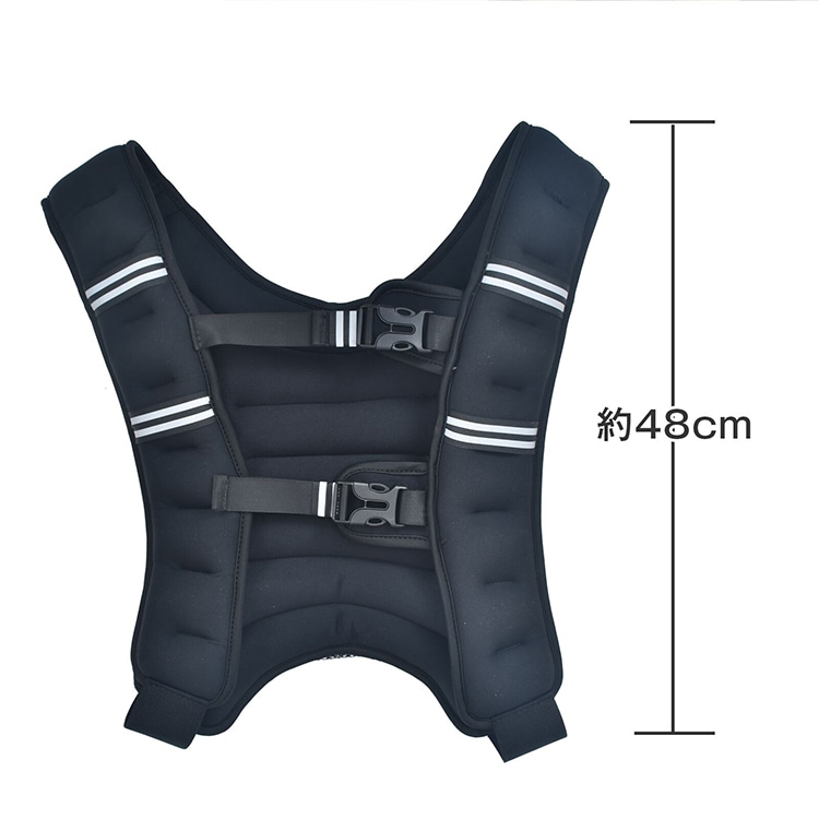 ウェイトベスト 10kg 通気性 メッシュボケット付き 体力アップ 筋トレ 筋力アップ 負荷運動 自宅トレーニング トレーニング de079 - 画像 (4)