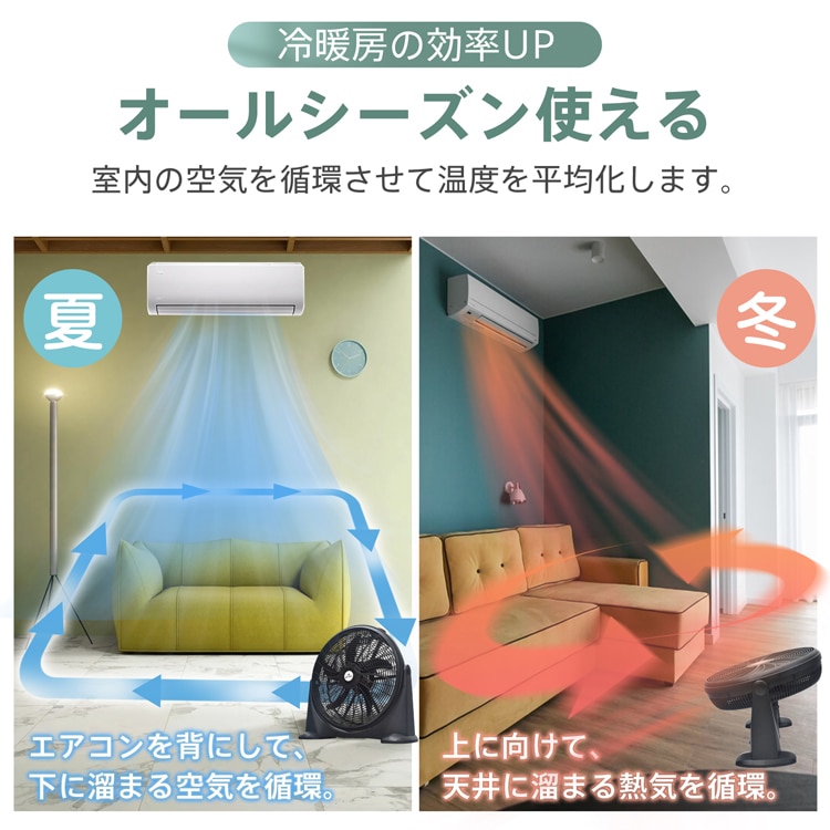 サーキュレーター 工場扇風機 床置き 5枚羽 羽根42cm 風量3段階 循環 换気 乾燥 室内干し 家庭用 冷暖房対策 熱中症対策 倉庫 工場 梅雨時 sg185 - 画像 (9)