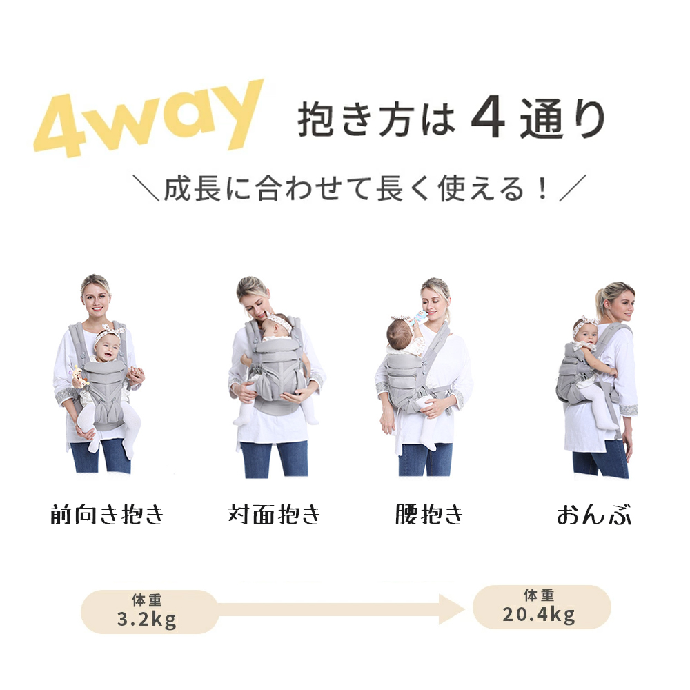 抱っこ紐 新生児 ベビー メッシュ 多機能 通気性 軽量 O脚防ぐ お出かけ用 対面抱っこ 前向き抱っこ おんぶ 横抱っこ プレゼント 出産祝 ギフトD-01 - 画像 (6)