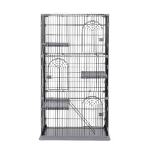 おしゃれ 猫 ケージ キャットケージ 3段 猫ゲージ おしゃれ キャットハウス ネコ ハウス 多段 留守番 保護 脱走防止 多頭飼いペットケージ【グレー】TX198288BAA