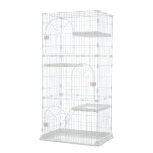 おしゃれ 猫 ケージ キャットケージ 3段 猫ゲージ おしゃれ キャットハウス ネコ ハウス 多段 留守番 保護 脱走防止 多頭飼いペットケージ【ホワイト】TX198288DAA
