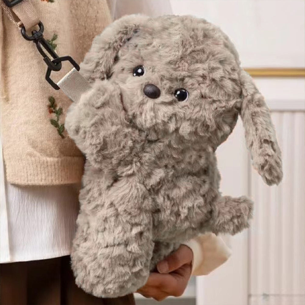 犬のショルダーバッグ ぬいぐるみバッグ かわいい おしゃれ ミニバッグ ポシェット ふわふわ ショルダーバッグ バック オシャレ ガールズ 女の子 プレゼント ギフト jtl059-60 - 画像 (2)